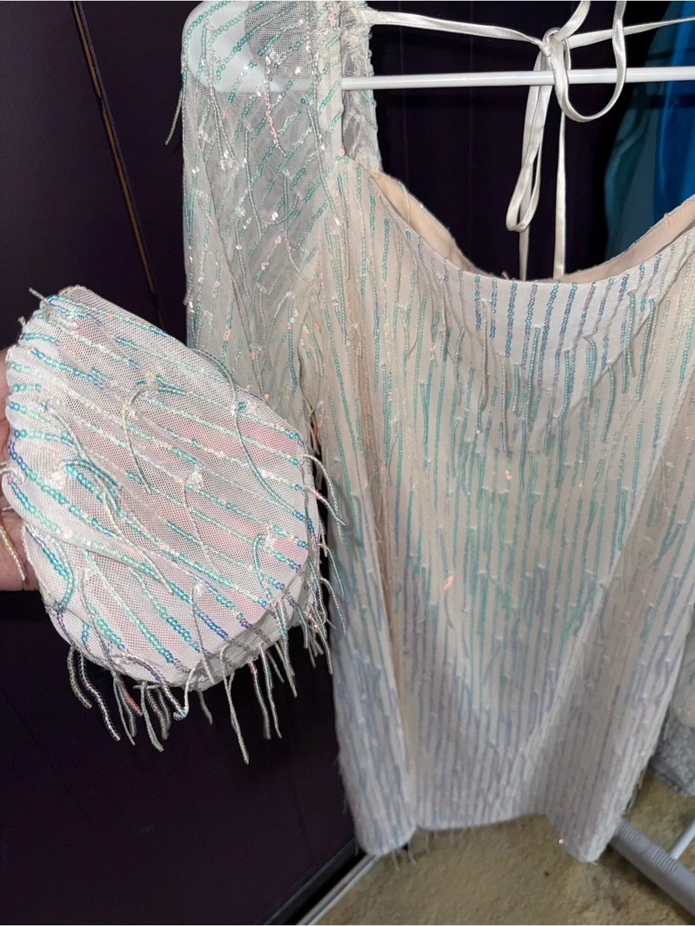 Xtraordinary White Iridescent Sequin dress - Picture 2 of 5